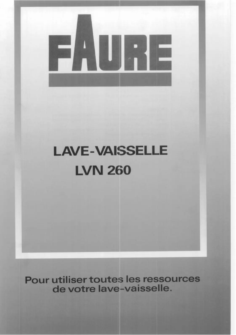 Page 1 de la notice Manuel utilisateur Faure LVN260W