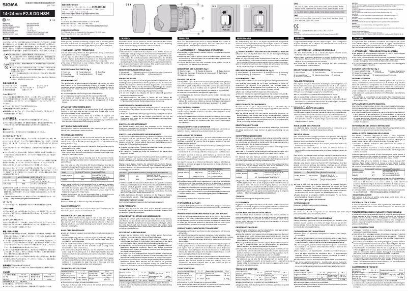 Page 1 de la notice Manuel utilisateur Sigma 14-24mm F2.8 DG HSM