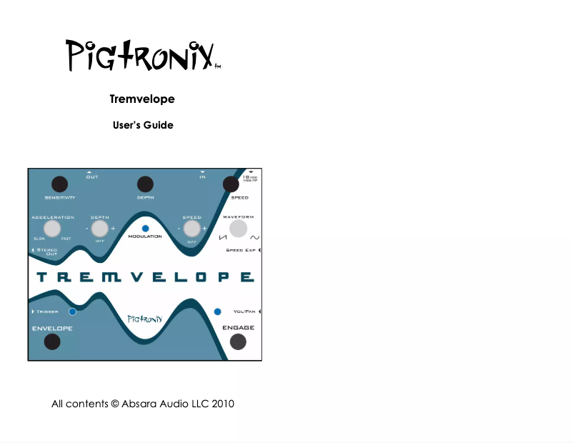 Page 1 de la notice Manuel utilisateur Pigtronix Tremvelope