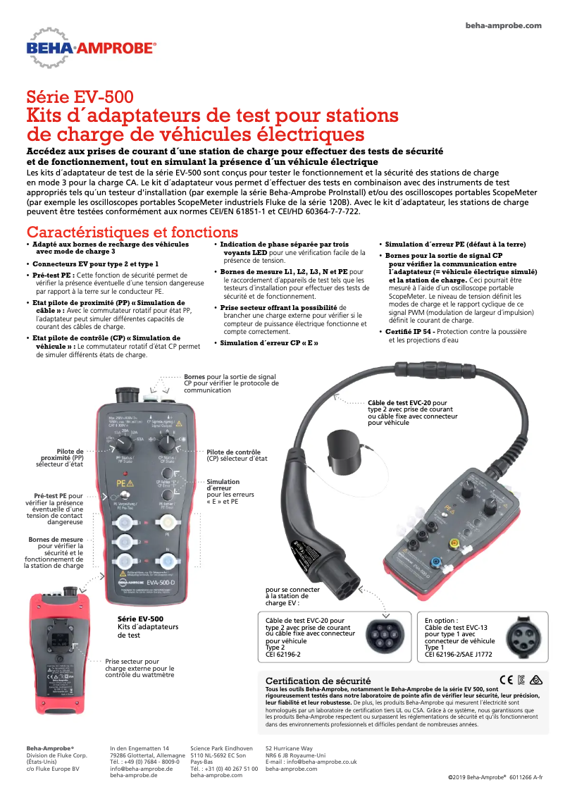 Page n°1 - Fiche technique Beha-Amprobe EV-520-D