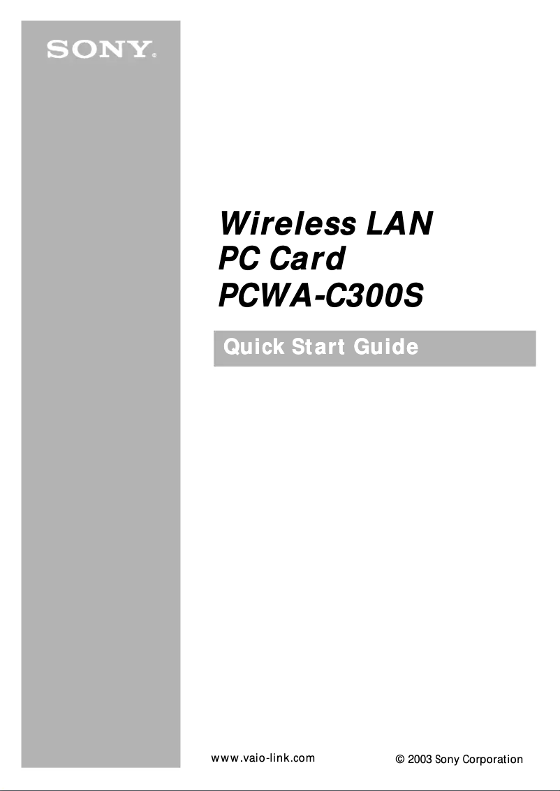 Image de la première page du manuel de l'appareil PCWA-C300S
