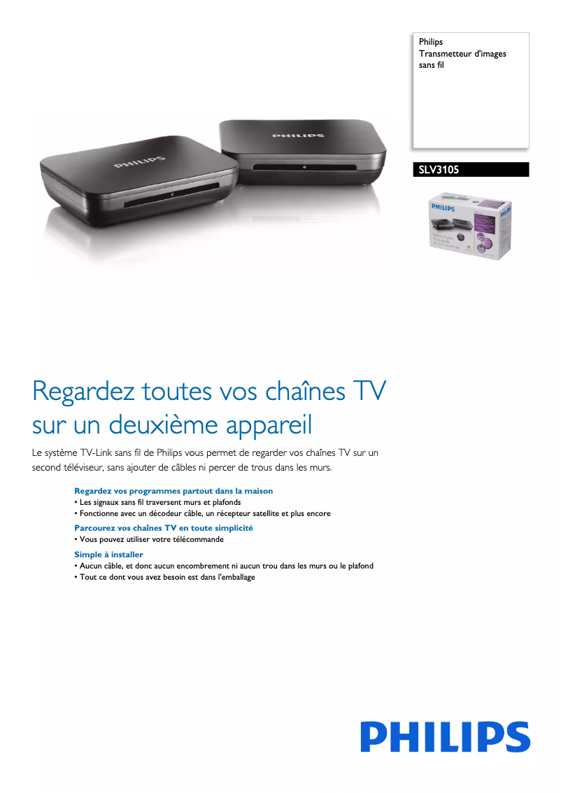 Image de la première page du manuel de l'appareil SLV3105