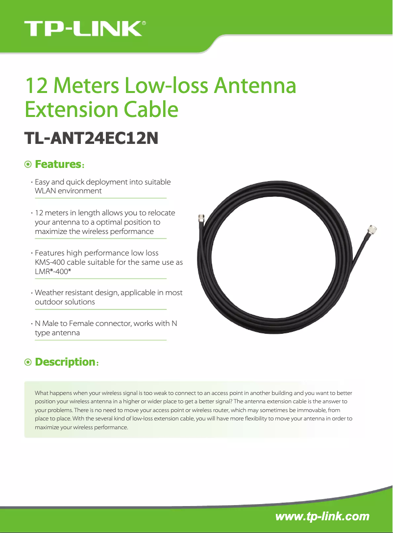 Page n°1 - Manuel utilisateur TP-Link TL-ANT24EC12N