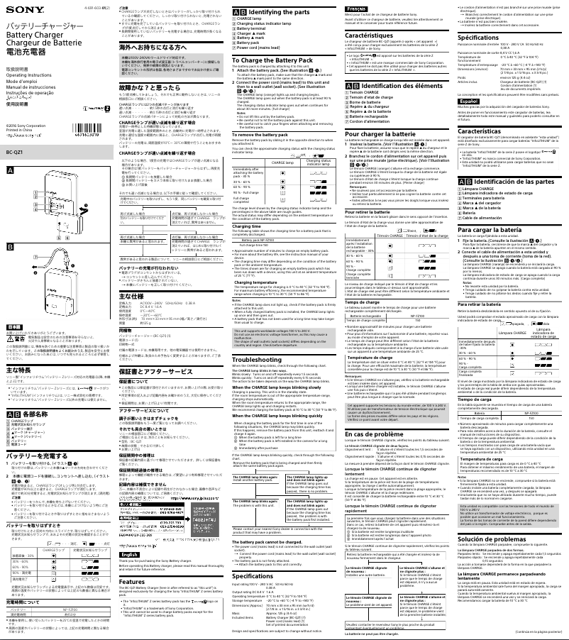 Image de la première page du manuel de l'appareil BC-QZ1