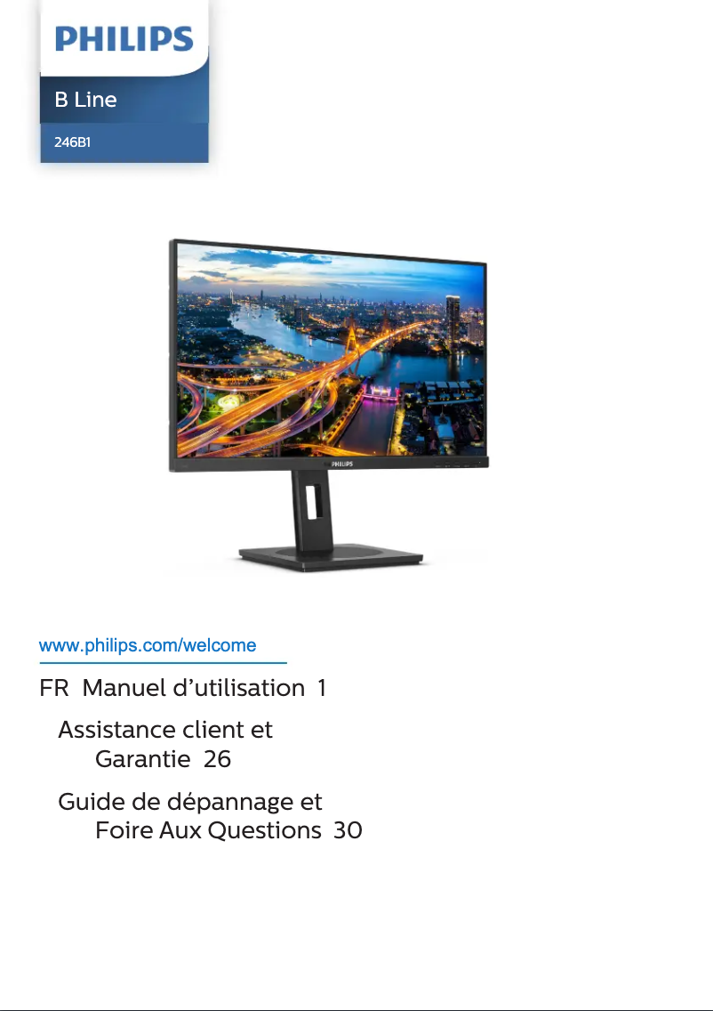 Page 1 de la notice Manuel utilisateur Philips B Line 246B1