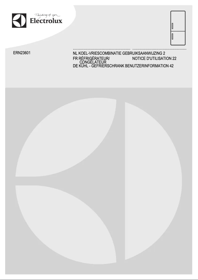 Page n°1 - Manuel utilisateur Electrolux ERN 23601