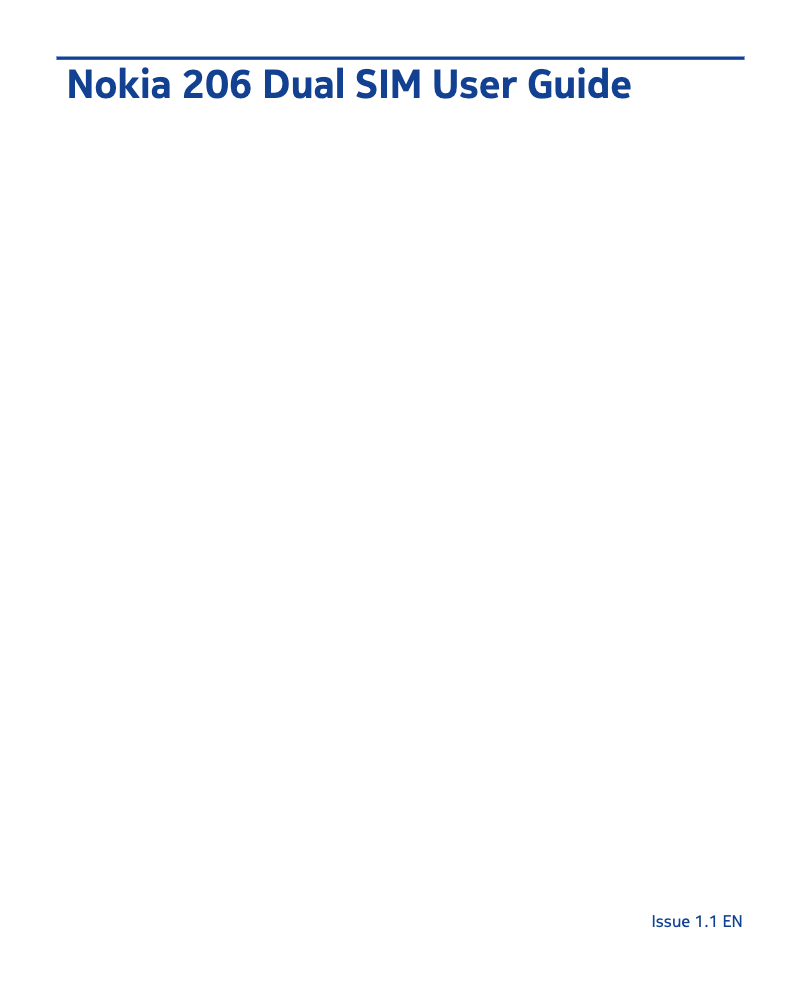 Page 1 de la notice Manuel utilisateur Nokia Asha 206