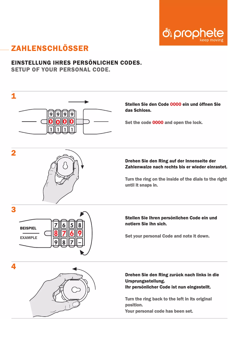 Page 1 de la notice Manuel utilisateur Prophete 8047