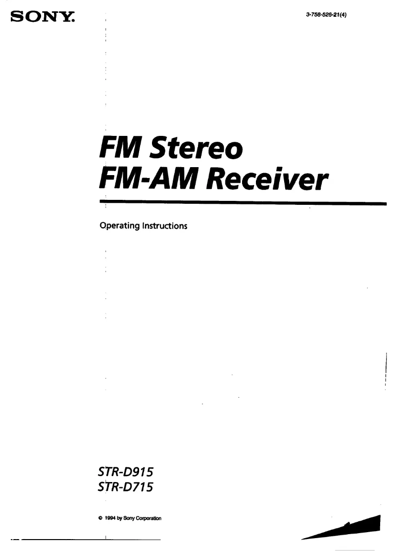 Page 1 de la notice Manuel utilisateur Sony STR-D715