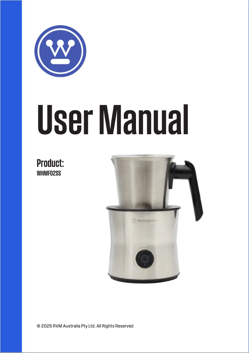 Image de la première page du manuel de l'appareil WHMF02SS