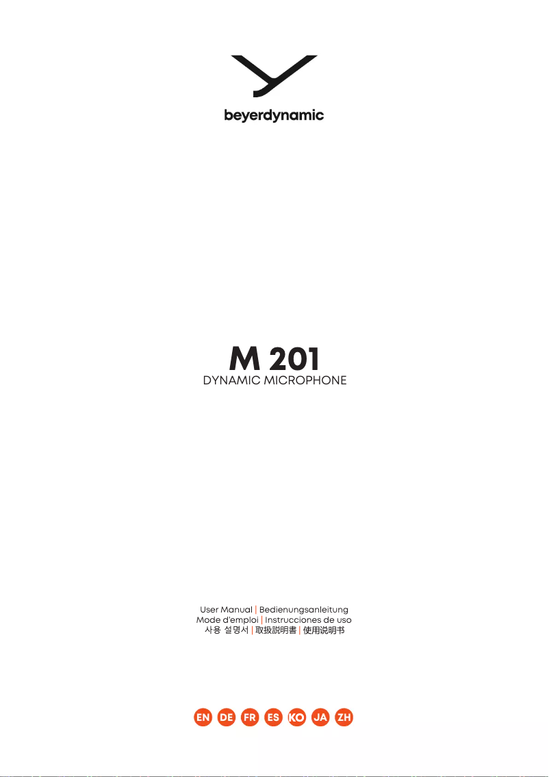 Page n°1 - Manuel utilisateur Beyerdynamic M 201