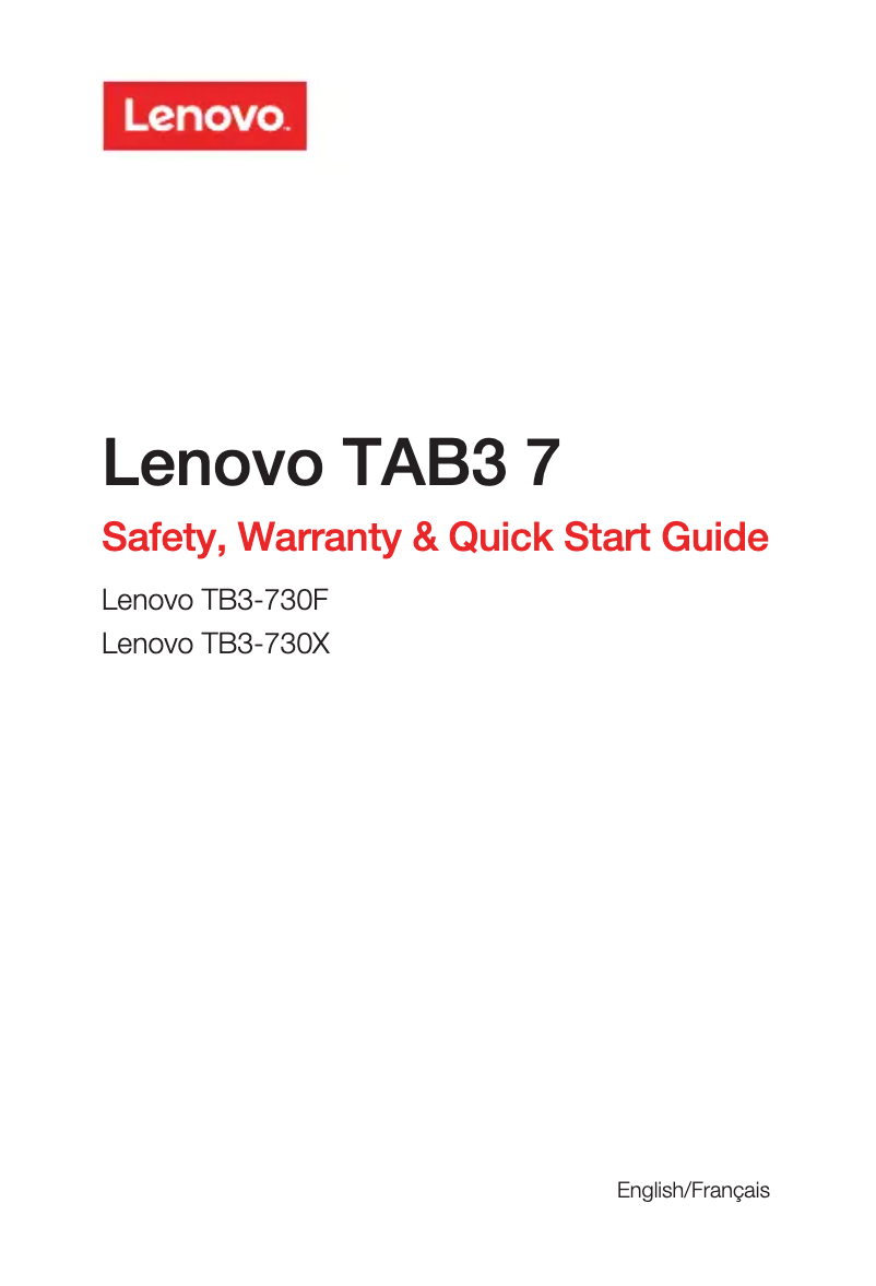 Página 1 del manual Manual de usuario Lenovo Tab3 7