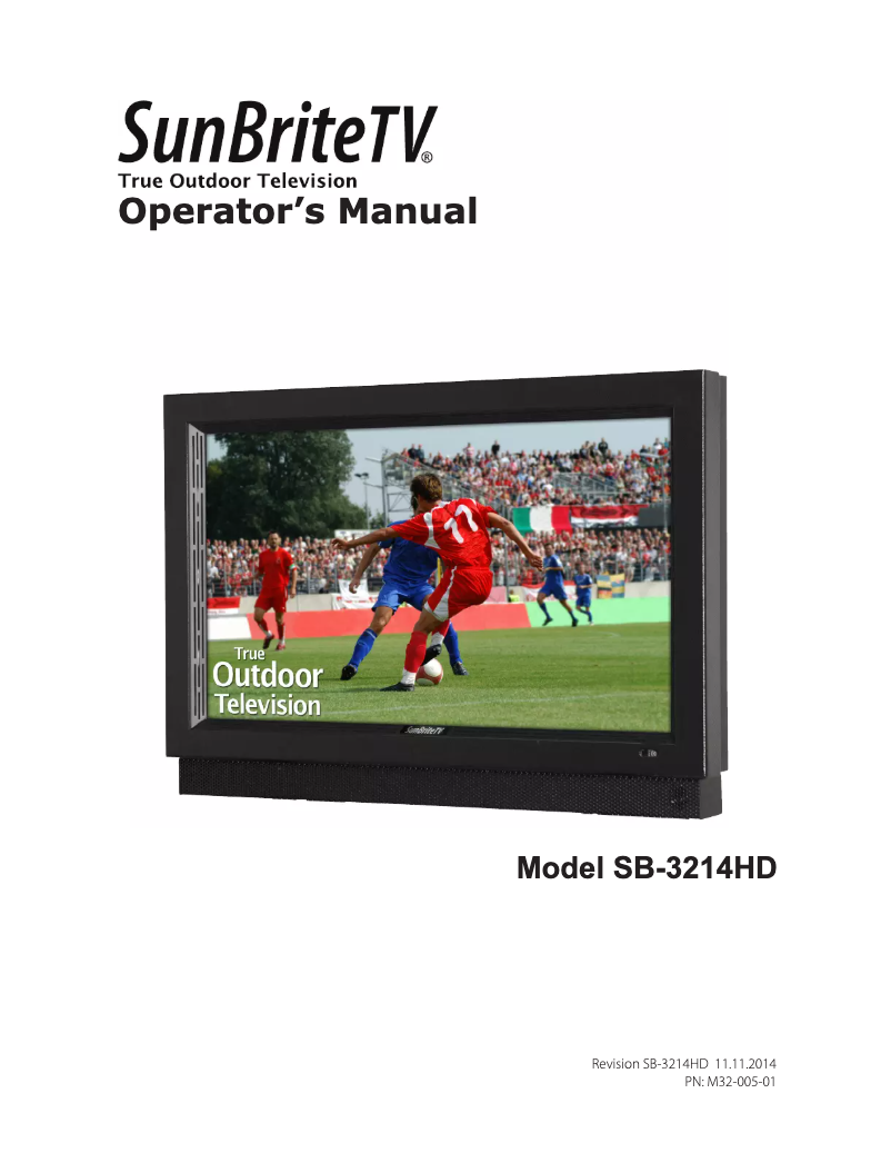 Page n°1 - Manuel utilisateur SunBriteTV SB-3214HD