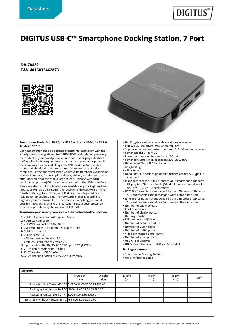 Image de la première page du manuel de l'appareil DA-70882