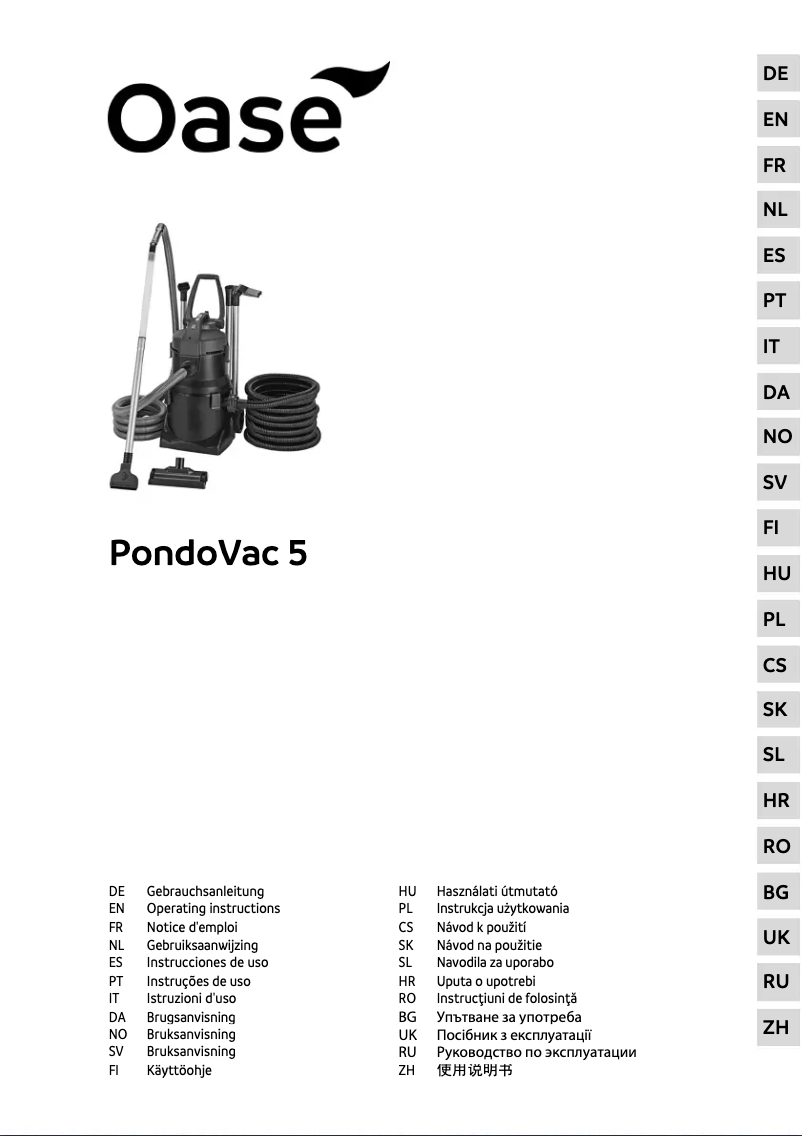 Page 1 de la notice Manuel utilisateur Oase PondoVac 5