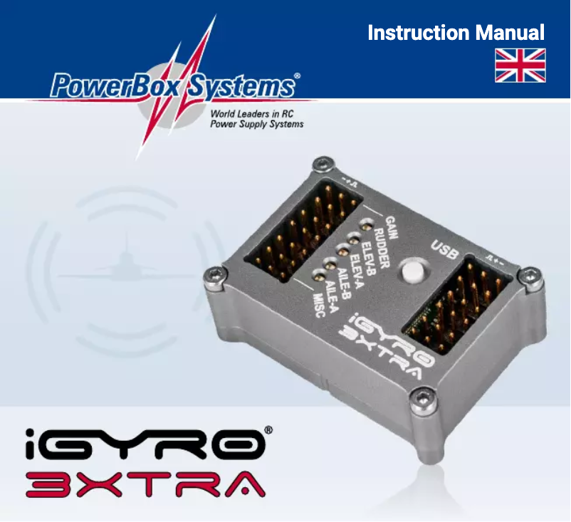 Page 1 de la notice Manuel utilisateur PowerBox Systems iGyro 3xtra