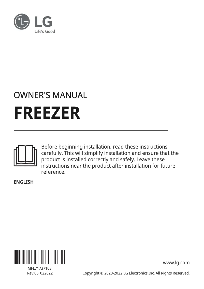 Page 1 de la notice Manuel utilisateur LG GFT61SWCSF