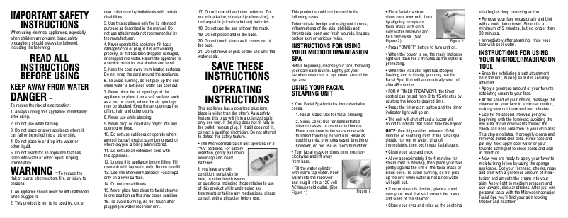 Page 1 de la notice Manuel utilisateur Conair MDF2R