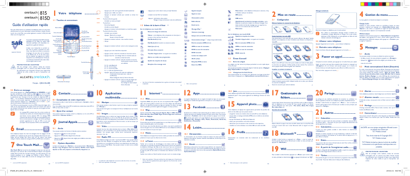 Image de la première page du manuel de l'appareil One Touch 815D