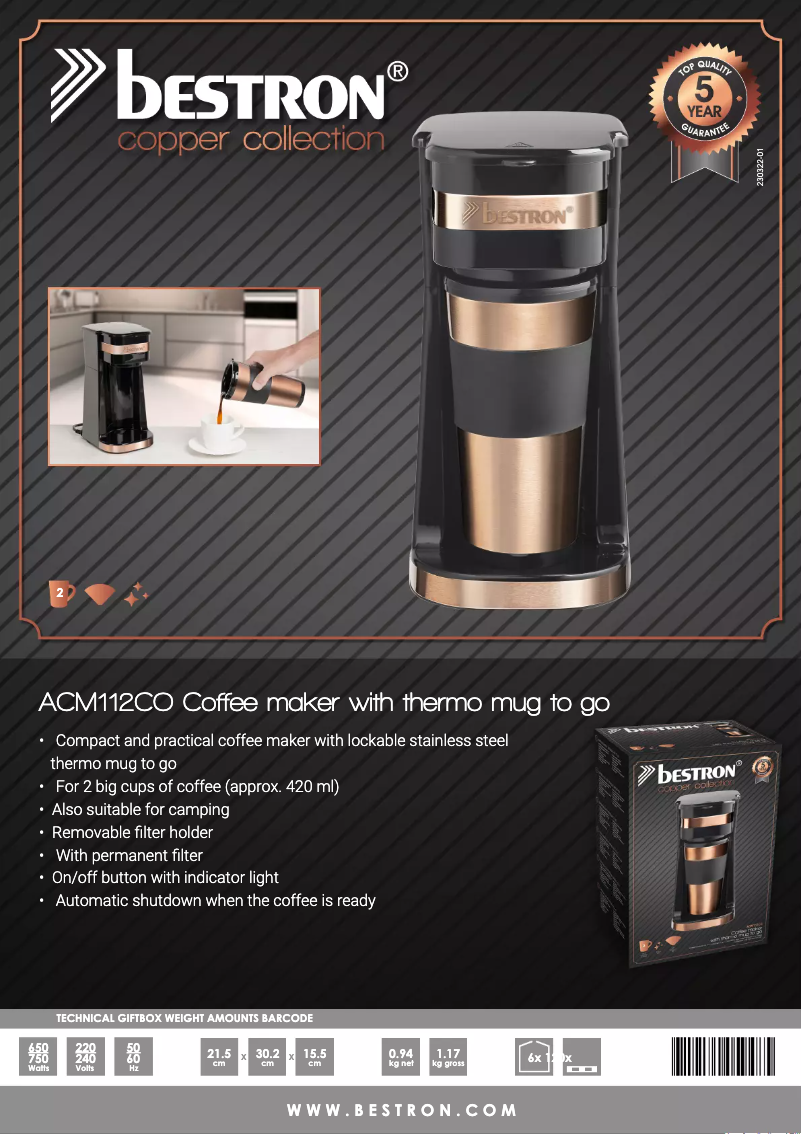 Image de la première page du manuel de l'appareil ACM112CO