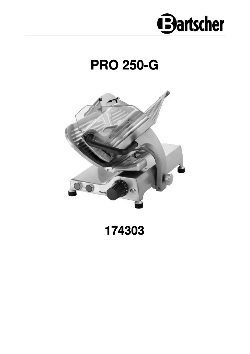 Page n°1 - Manuel utilisateur Bartscher 174303