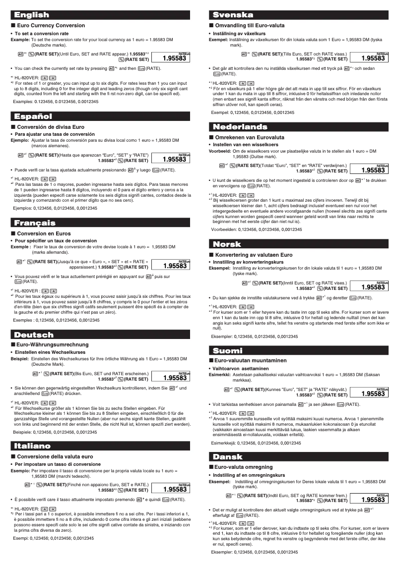 Image de la première page du manuel de l'appareil SL-300VER