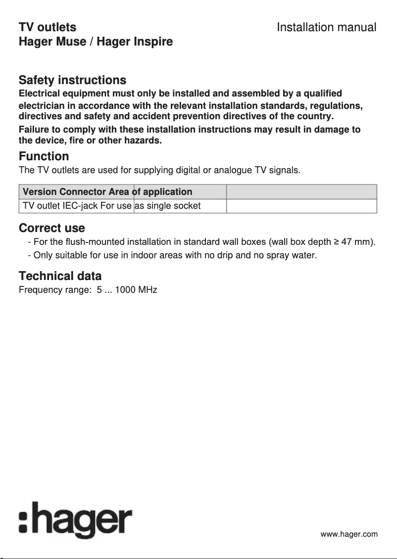 Image de la première page du manuel de l'appareil WGCXT1TVEG