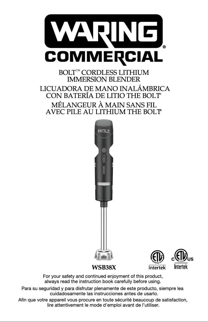 Image de la première page du manuel de l'appareil WSB38X