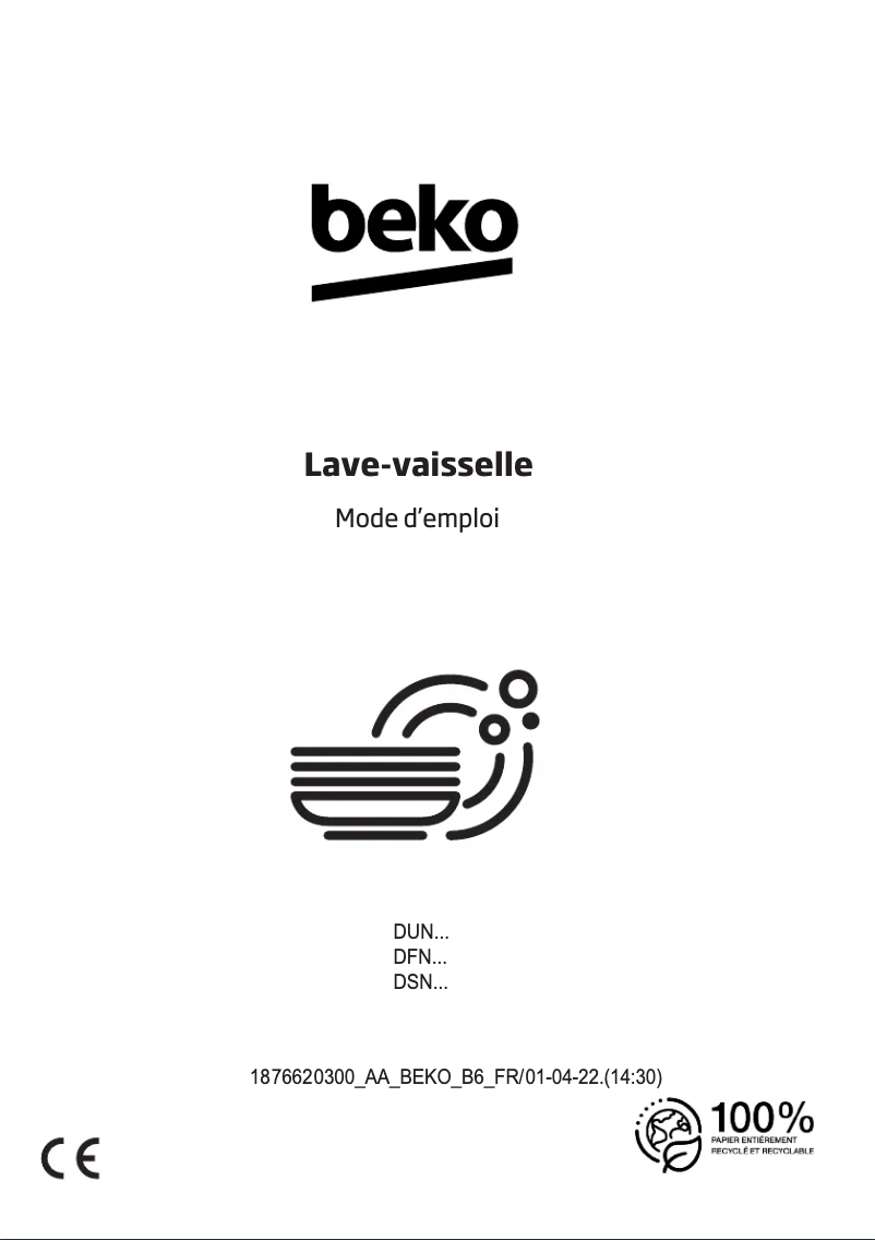 Page n°1 - Manuel utilisateur Beko DSN15420X