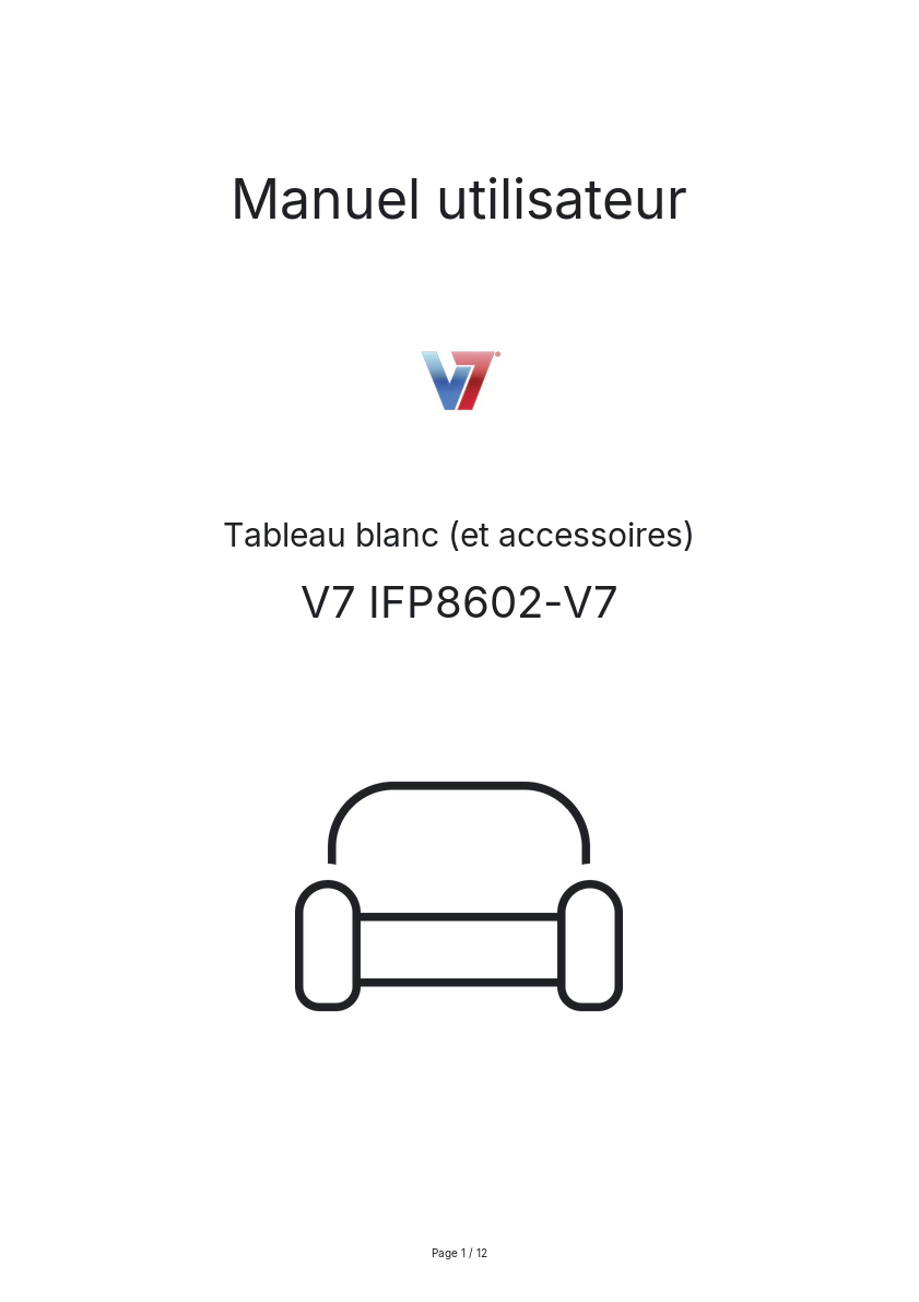 Page n°1 - Manuel utilisateur V7 IFP8602-V7