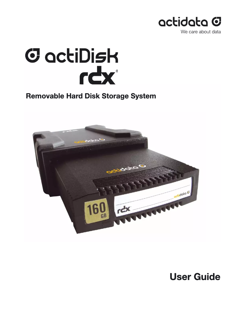 Page n°1 - Manuel utilisateur Actidata actiDisk RDX 320GB