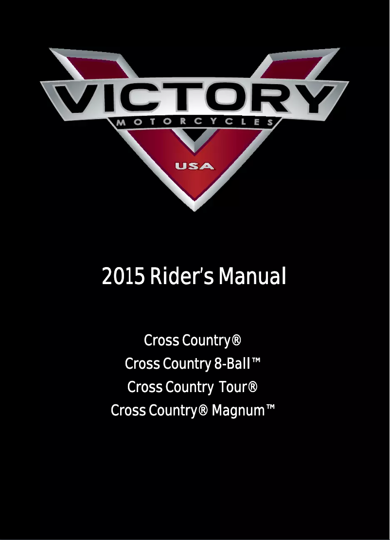 Page 1 de la notice Manuel utilisateur Victory Cross Country Tour (2015)