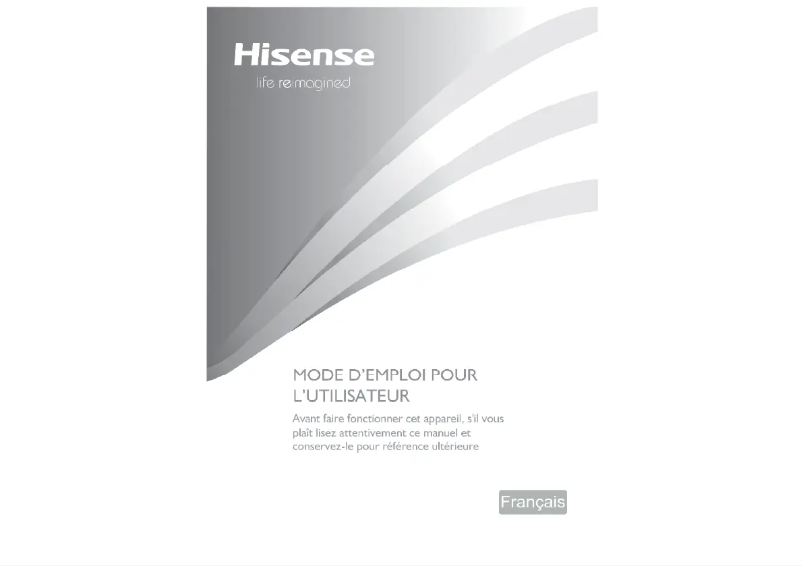 Page 1 de la notice Manuel utilisateur Hisense RB325D4AB1