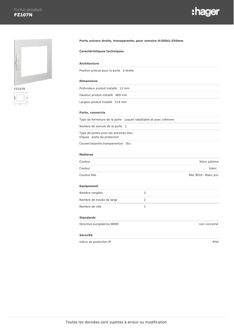 Image de la première page du manuel de l'appareil FZ107N