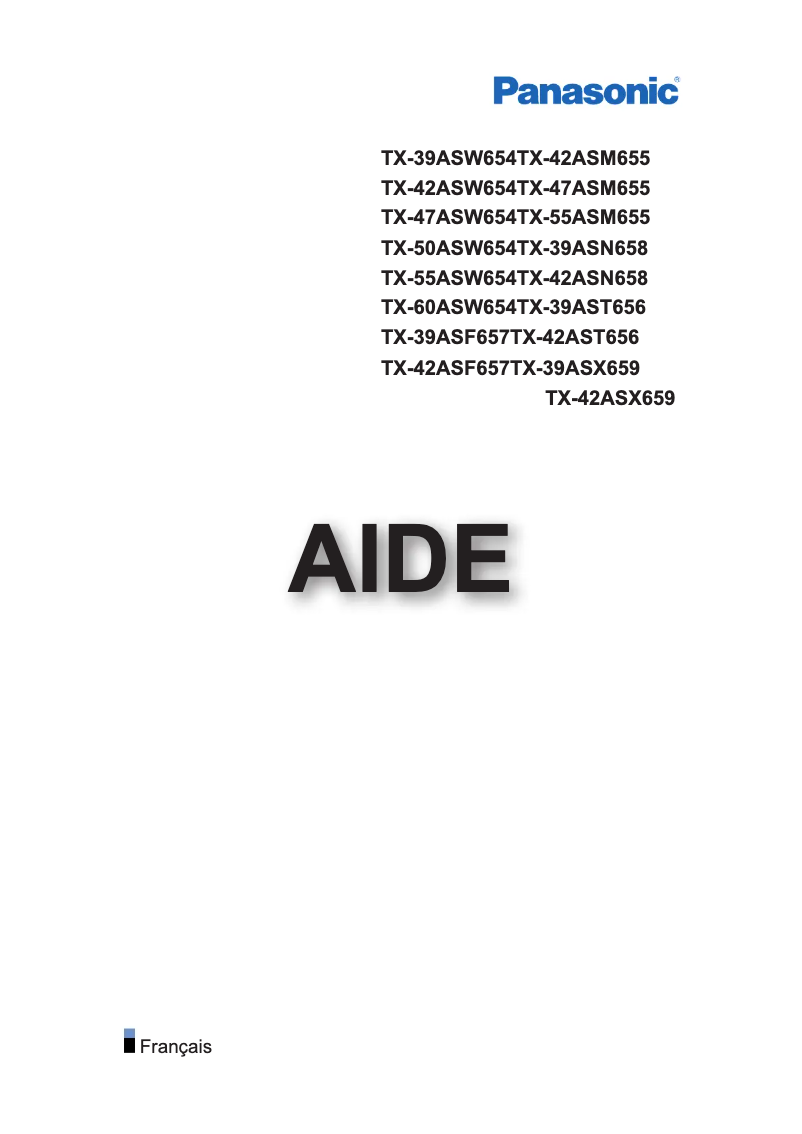 Page 1 de la notice Manuel utilisateur Panasonic Viera TX-60ASW654