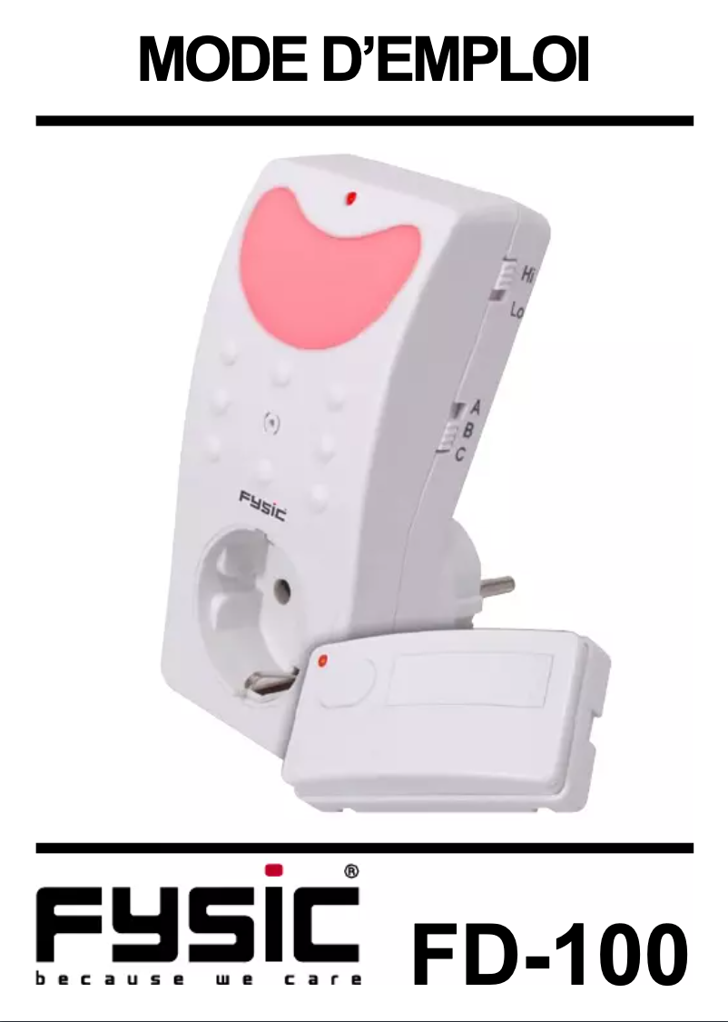 Page n°1 - Manuel utilisateur Fysic FD-100