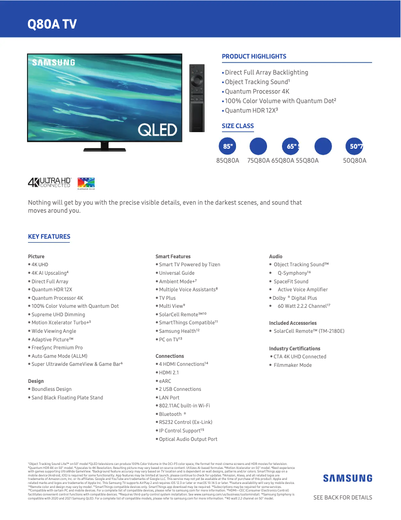 Image de la première page du manuel de l'appareil QN50Q80A
