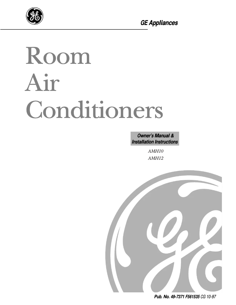 Page n°1 - Manuel d'utilisation et d'entretien GE AMH12AC