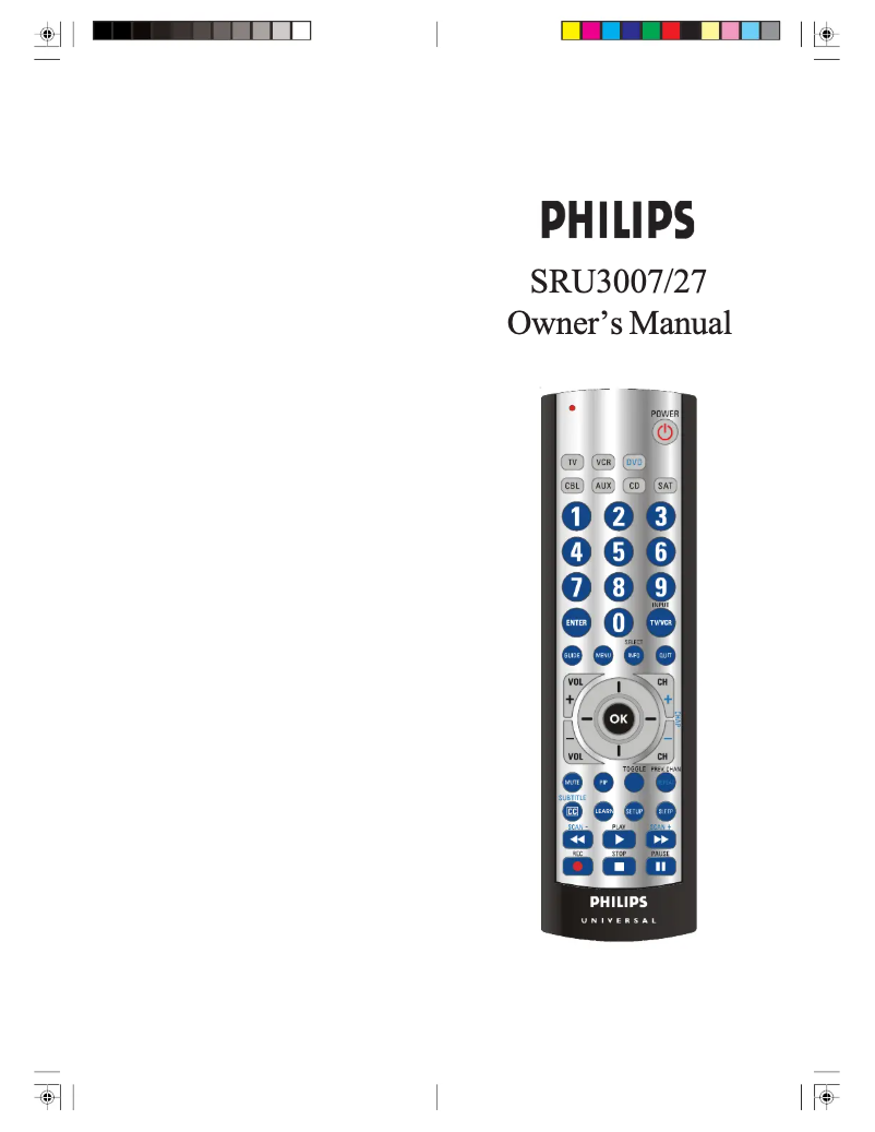 Page n°1 - Manuel utilisateur Philips SRU3007/27