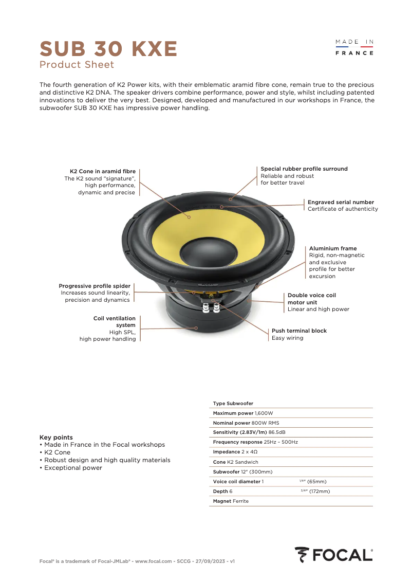 Image de la première page du manuel de l'appareil SUB 30 KXE
