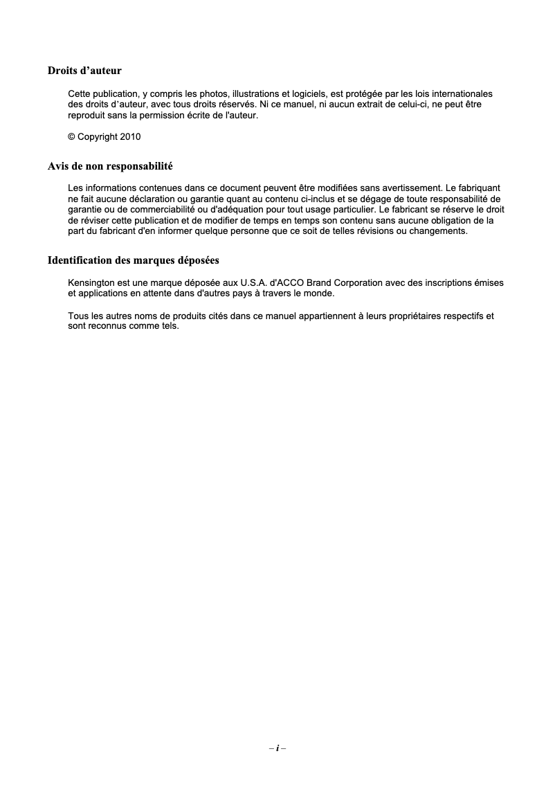 Page 1 de la notice Manuel utilisateur Vivitek H1082