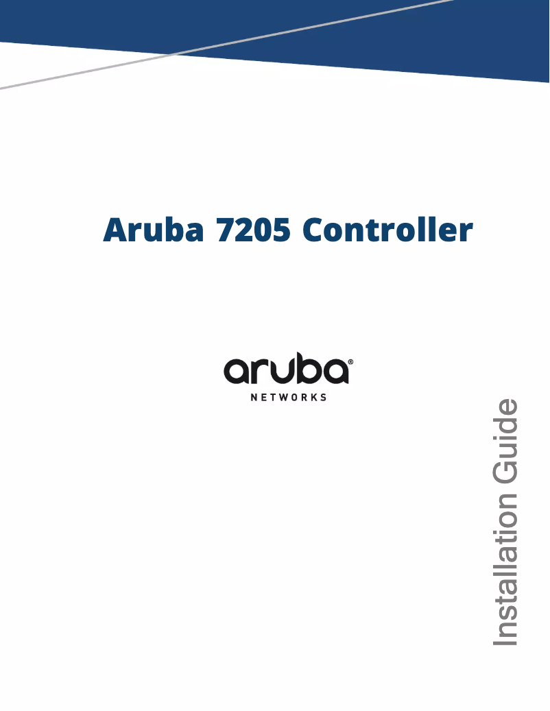 Page n°1 - Manuel utilisateur Aruba 7205