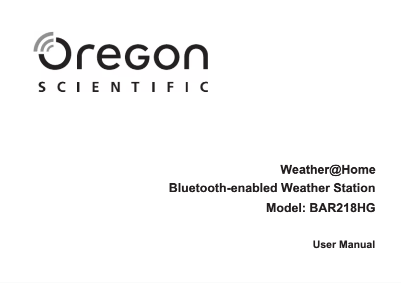 Page 1 de la notice Manuel utilisateur Oregon Scientific OS BAR 218HG