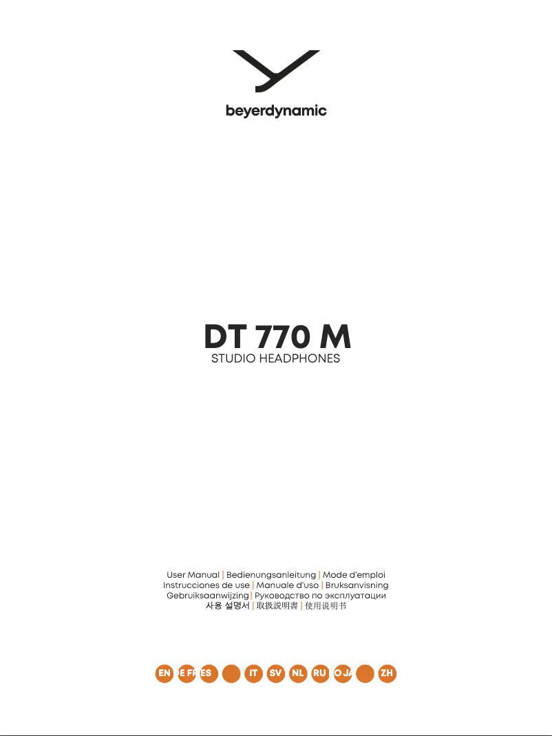Page 1 de la notice Manuel utilisateur Beyerdynamic DT 770 M