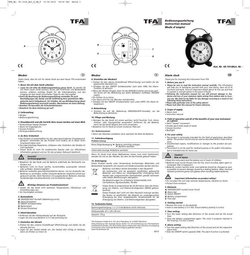 Imagen de la primera página del manual del dispositivo 60.1014