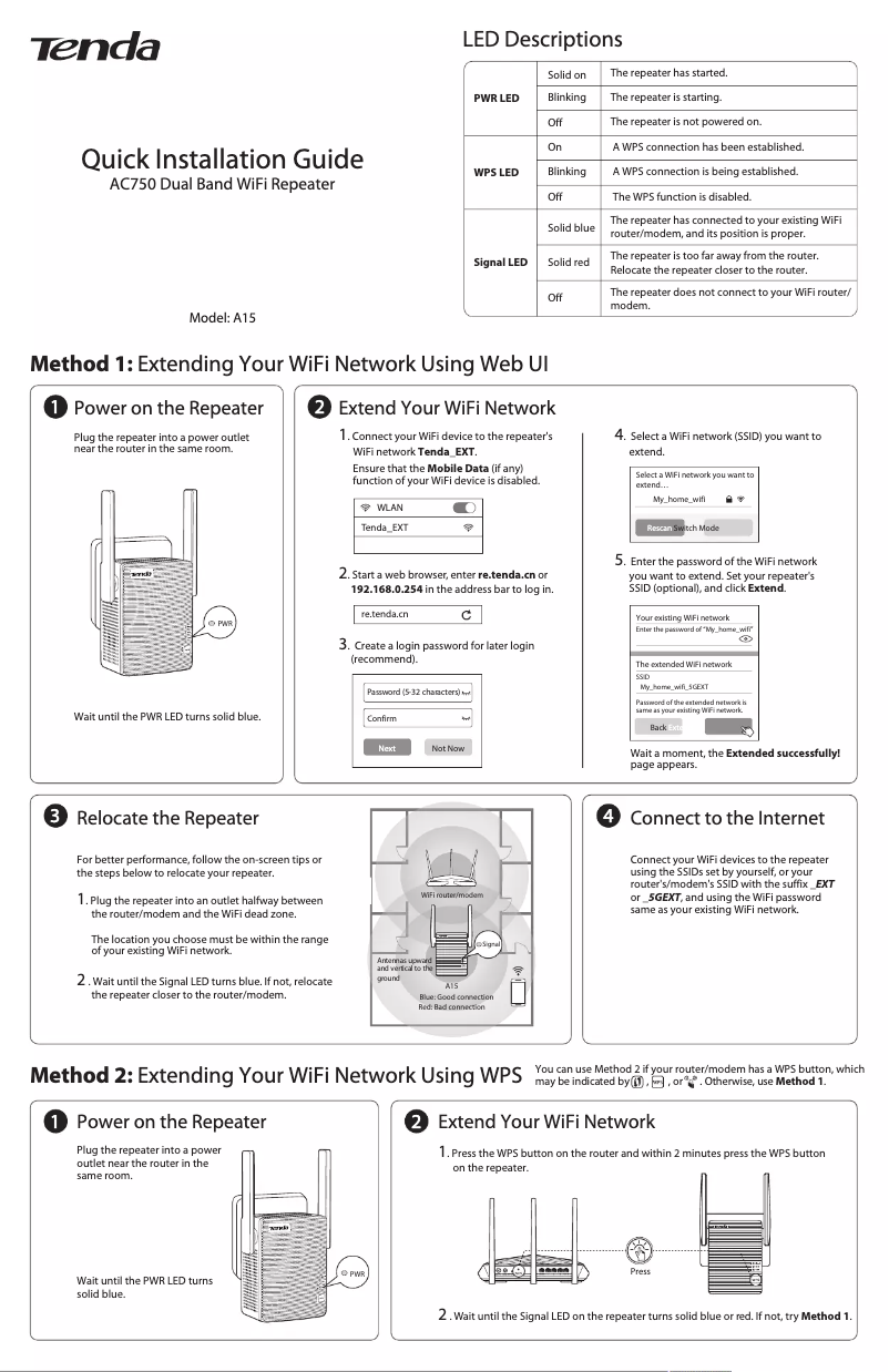 Page n°1 - Manuel utilisateur Tenda A15