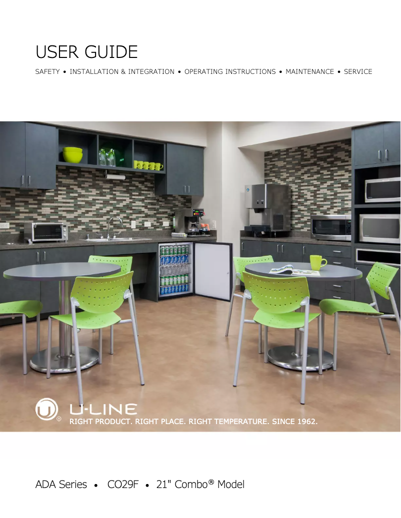 Page 1 de la notice Manuel utilisateur U-Line U-CO29FW-00A