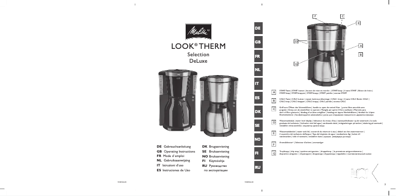 Page 1 de la notice Manuel utilisateur Melitta Look IV Therm