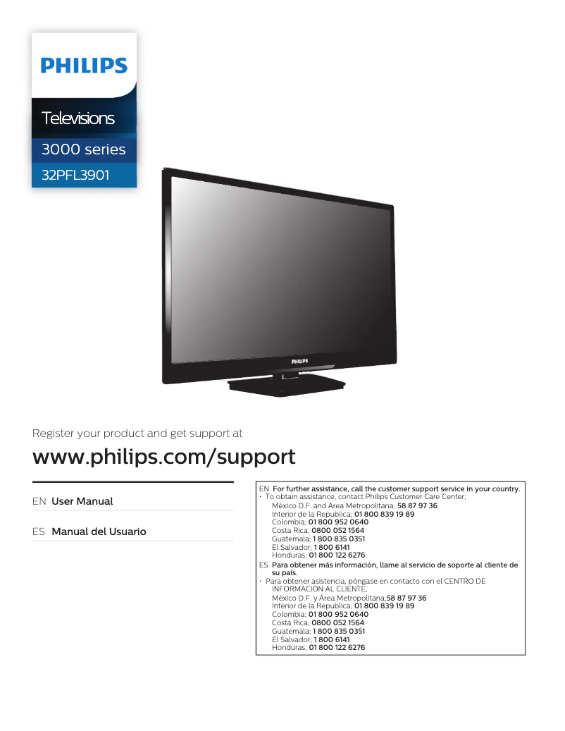 Page 1 de la notice Manuel utilisateur Philips 3000 series 32PFL3901