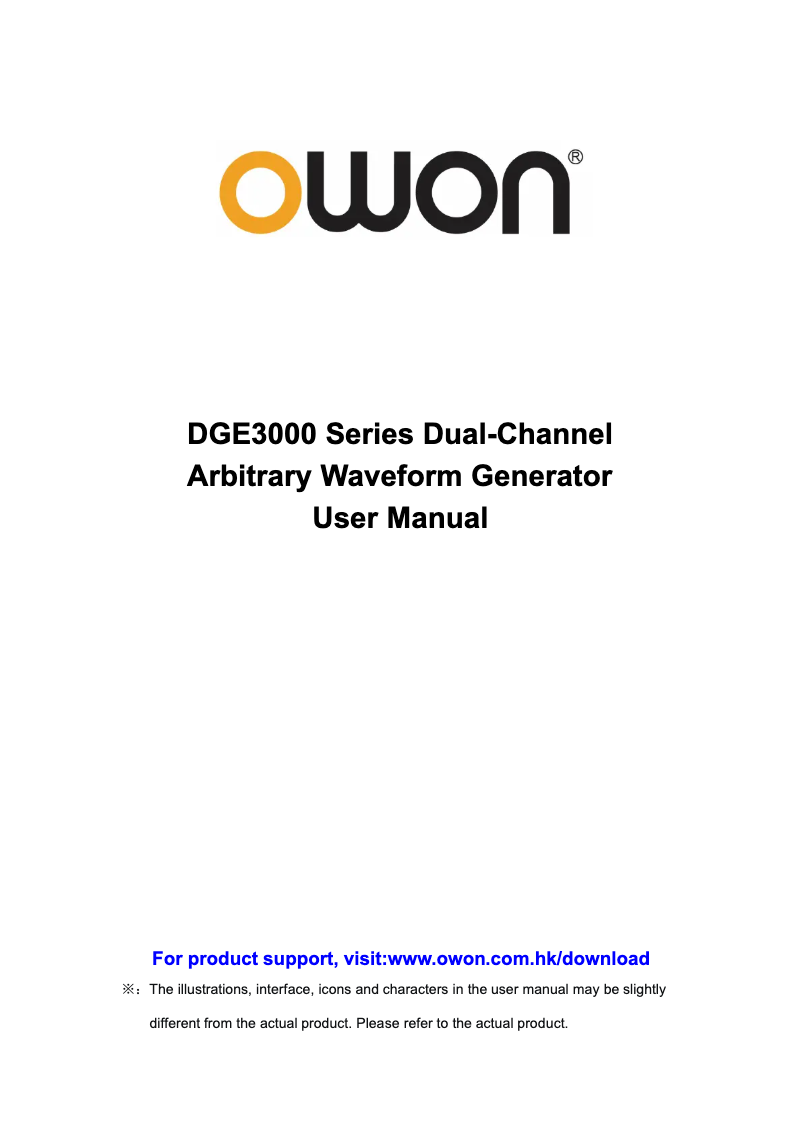 Page n°1 - Manuel utilisateur Owon DGE3000